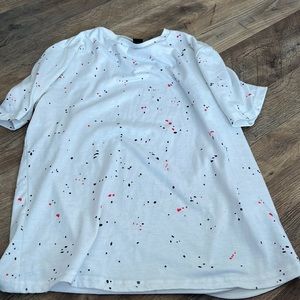 white splotter shirt